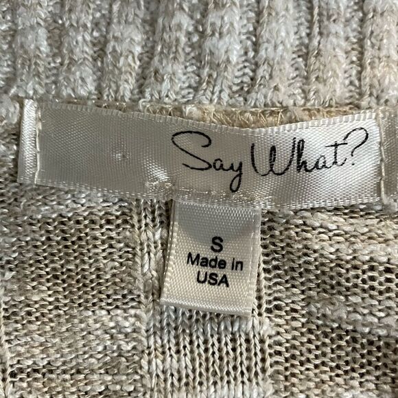 Say What? Cardigan Off White Beige Cardigan Sz Small - Picture 7 of 8